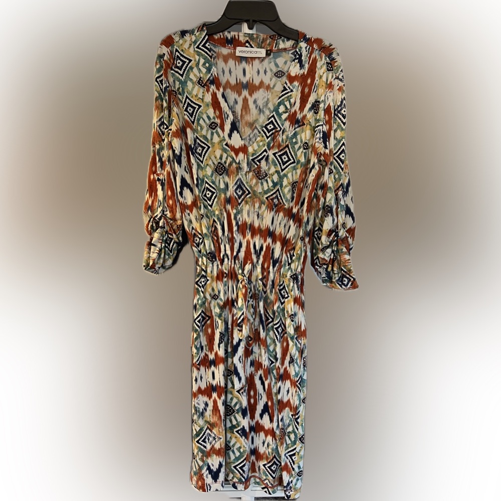 Veronica M Ikat Print Dress SIZE MEDIUM